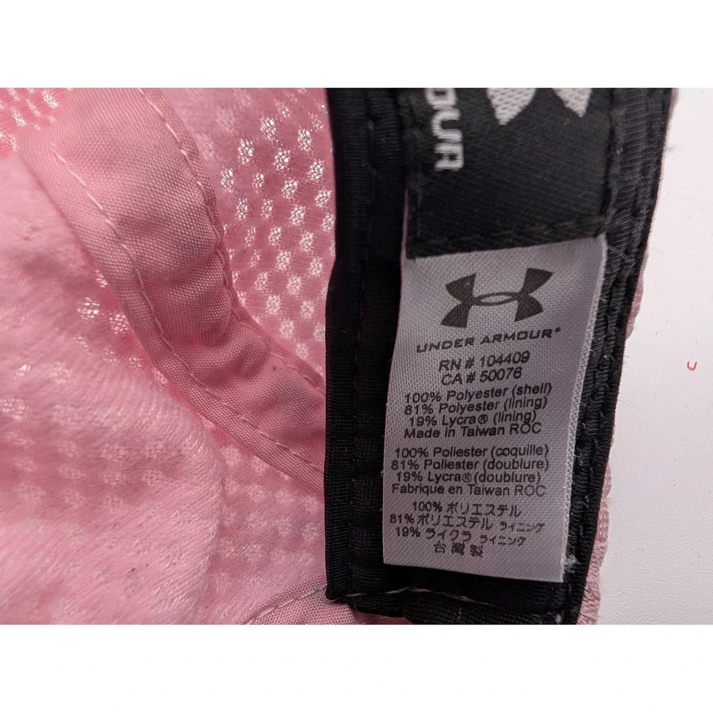 Under Armour Womens Pink Mesh Running Hat Reflective Adjustable Baseball Cap